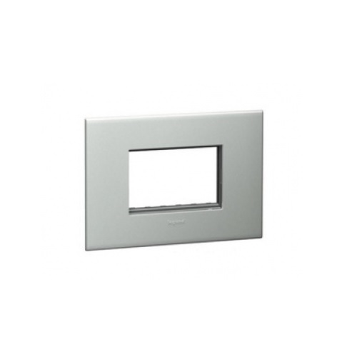 Legrand Arteor Pearl Aluminium Cover Plate With Frame, 4 M, 5757 31